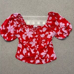 Sienna Sky Red and Pink Floral Blouse